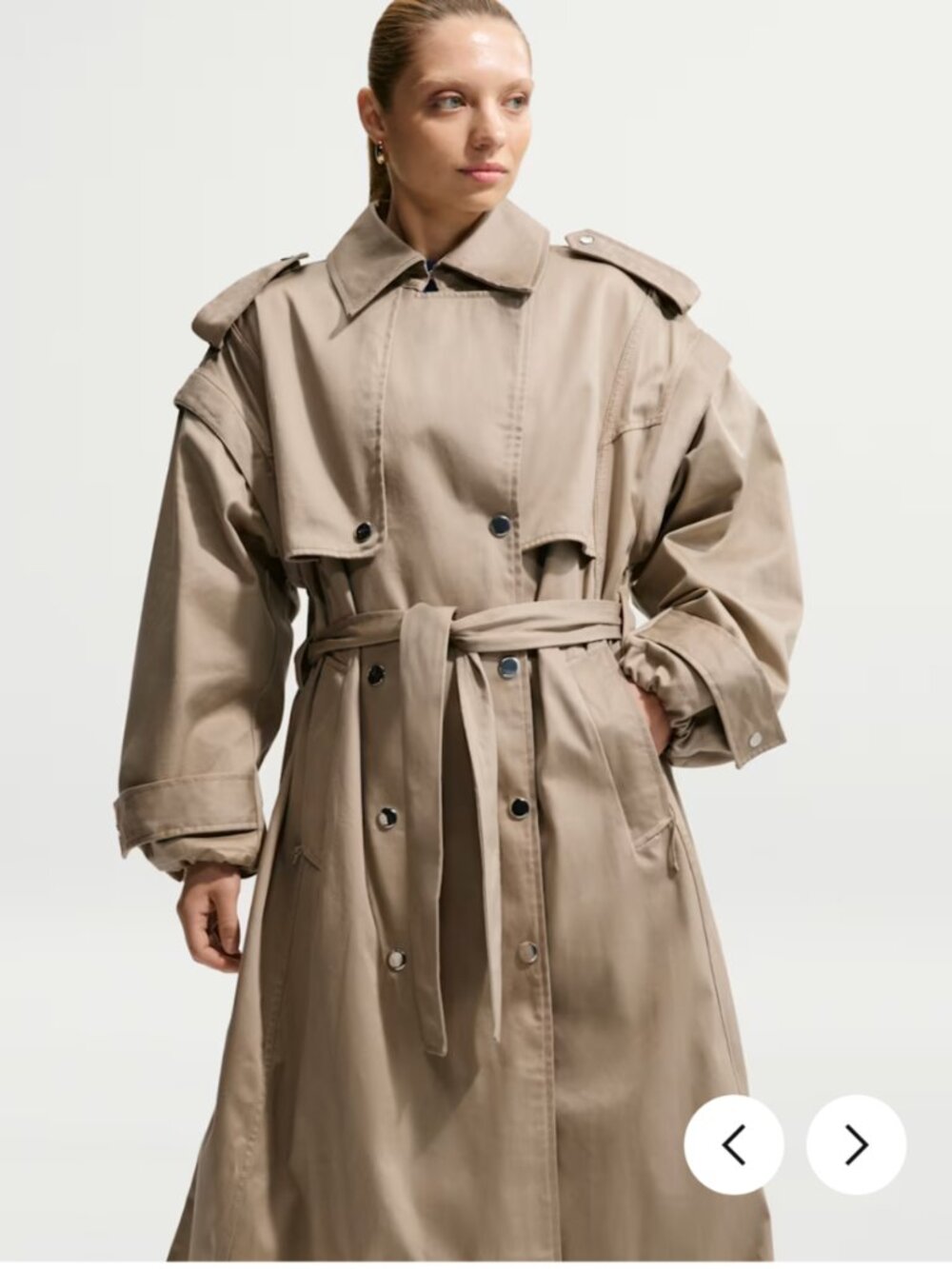 NWT Nike Sportswear Airreverent Women's Khaki Trench Coat - Picture 3 of 10